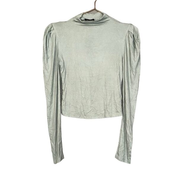 SHINESTAR puffed, long sleeve pale green women’s top size medium new with tag - Picture 1 of 7